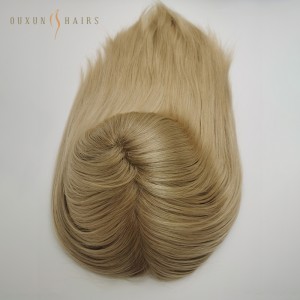 OXTS03 7×9 injekčný silikónový tonik na vlasy Remy Virgin Human Hair Tupee Pre ženy Topper PU Toper na vlasy Pre Baldnes Kusy vlasov pre plešatú alopéciu Ženy -Výrobcovia vlasových kúskov