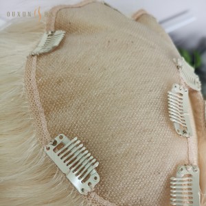 OXTU01 Fad Fada 18″ Cuid U-Cruth Dhíreach Gearrthóg Leathcheann Píosa a hAon i Síneadh Gruaige Topper Wigs & Barraí U-Pháirt Colo Saincheaptha do Dhéantóirí Wig Chustaim Meandaracha