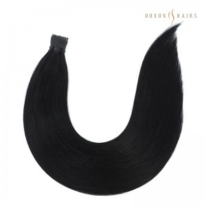 Straight 22 inch Fusion I tip Hair Extension Supplier #1 Jet Black 100% Human Remy Hair With Bulk Stock