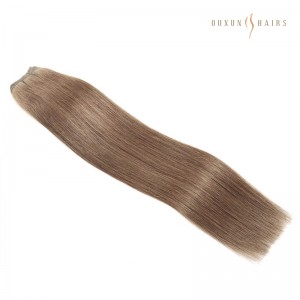 Caramel Blonde Straight Virgin Hair Machine Gihigot nga Weft Extension, Labing Maayo nga Pabrika sa Buhok Barato nga Presyo sa Dropship