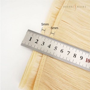 Fashion Source Hair Extensions Wholesale Flat Track Weft With Silk Skin Seamless 22inch Platinum Blonde Hair