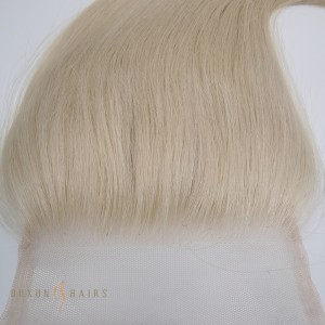 OXLC19 12inch #1001a Platinum Ash Blonde Virgin Human Hair Lace Closure 5×45 Lace Closure 100% Remy Human Hair Straight Custom Color-Hair Piece Manufacturers