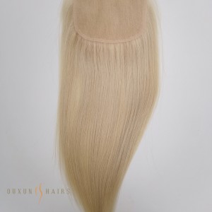 OXLC19 12inch #1001a Platinum Ash Blonde Virgin Human Hair Ukuvala Ileyisi Ukuvalwa 5×45 Lace Ukuvalwa 100% Remy Human Hair Straight Custom Color-Hair Piece Abavelisi