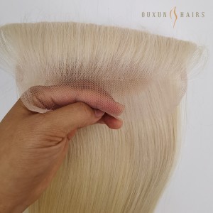 OXLC19 12inch #1001a Platinum Ash Blonde Virgin Human Hair Lace Closure 5×45 Lace Closure 100% Remy Human Hair Straight Custom Color-Hair Piece Manufacturers