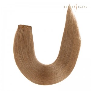 Direct Factory Wholesaler Price #12 Dirty Blonde Flat Silk PU Skin Ultra Weft Hair Extensions