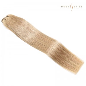 Premium China Manufacturer Virgin Hair Weft Extension: Ash Blonde Mix Natural Sandy Blonde Blend