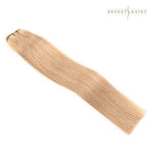 European Virgin Hair Dark Blonde/Ash Blonde Machine Hybrid Wefts Mga Extension sa Buhok Doble nga Gidrowing