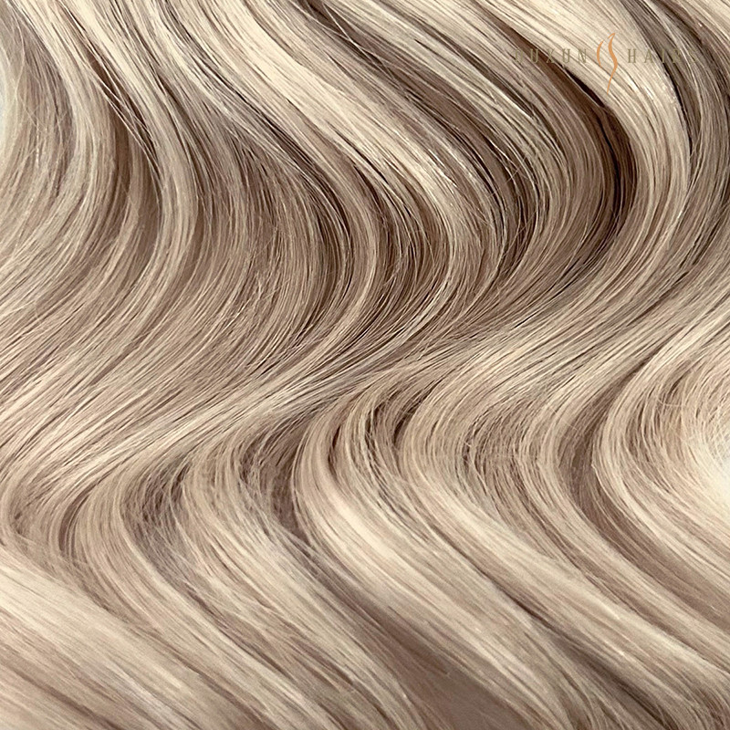 #18a Ash Blonde Hoerverlängerungsmaschinn Weft (4)