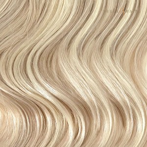 Straight Light Ash Blonde Mixed with Platinum Blonde Balayage Sew-In Machine Weft Human Hair Extensions for Women – Virgin Real Hair Bundles with Blonde Highlights