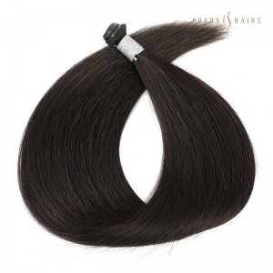 Virgin European Remy Hair Genius Weft Hand-Tied Hair Extensions Natural Black Color