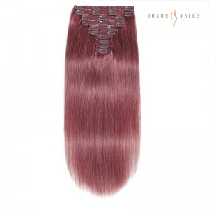 Clip-In Hair Extensions, best hair extensions clip-in , Virgin Raw unprocessed Human hair extensions Natural Red-Russian Hair Extensions Suppliers