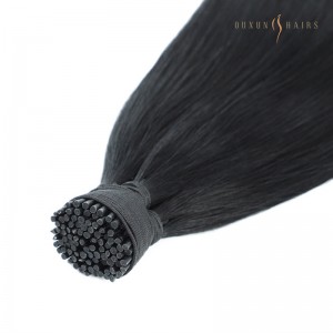 Straight 22 inch Fusion I tip Hair Extension Supplier #1 Jet Black 100% Human Remy Hair With Bulk Stock