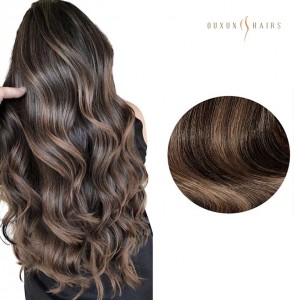 Best Weave Vendors-100% Human Virgin Hair Flat Weave Extensions Balayage Highlight Colors