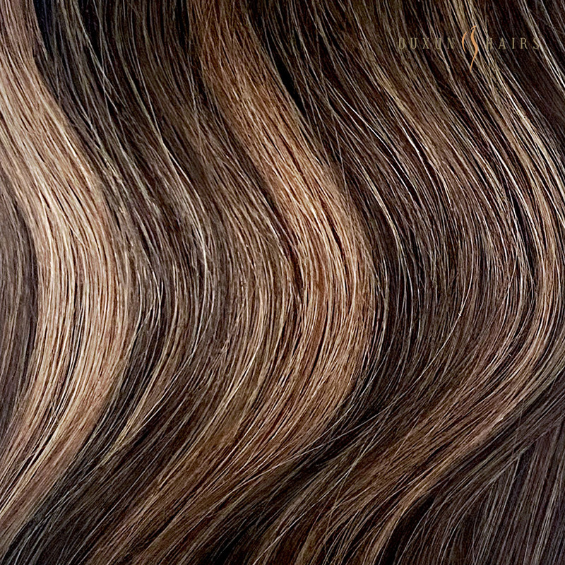 # 212 Dark Brown & Dirty Blonde Mix machine crines extensiones (4)