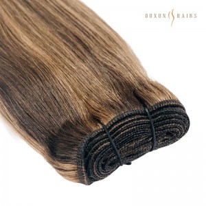 China Manufacturer Dark Brown & Dirty Blonde Mix Virgin Remy Human Hair Weave Cuztomizable Styles & Lengths