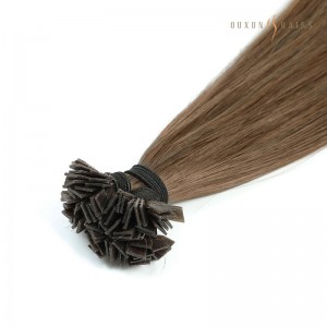 Straight Virgin 100% Human Hair Middle Brown Fat Tip Fusion Hair Extensions Bulk Stock Fast Ship-Micro Link Hair Extensions Wholesale