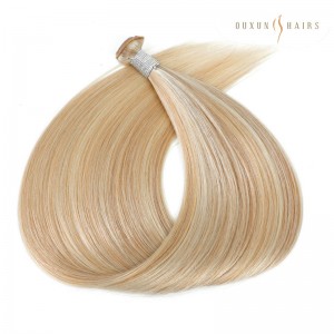 Premium Russian ‘Q’ Wefts: Hand-Tied Raw Human Hair Extensions with Seamless Invisible Weft