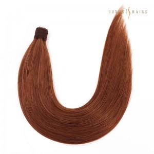 Top Human Hair Extension Brands Medium Copper High Quality 12inch Straight Double Drawn Stick Tip Hair Extensionson On Short Hair Remy Hair