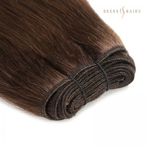 Enhanced Weft Collection: Premium Blend of Hand-Tied and Machine Weft – Chestnut Brown #4 Genius Weft Extensions