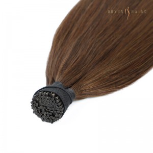 China Human Hair Extension Supplier Double Drawn Beaded Straight 100% Full Cuticle 24 I Tip Hair Extensions