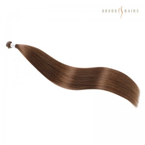 Premium 22″ Genius Wefts, 100g, Şabalıd Qəhvəyi (#4), Təbii Düz, Çin Fabrikindən Bakirə 100% İnsan Saçları