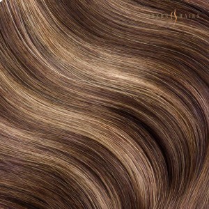 China Factory Sew in Extensions Balayage Virgin Hair Machine Weft Brown Mix With Chestnut Bronzed