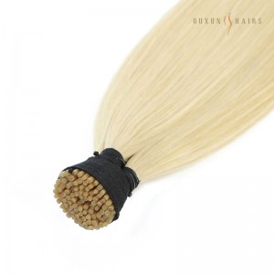 #613 Blonde Super Double Drawn I-Tip Pre-Tipped Hair Extensions, Human Hair Pre Bonded Keratin Stick In Hair-European Human Hair Wigs Wholesale