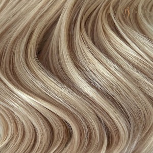 Champagne Blonde Keratin Bond Hair Extensions For Balding Crown Flat Tip Strand Extensions Remy Hair