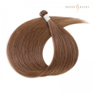 24”Double Drawn Genius Weft European Human Hair #6 Medium Brown