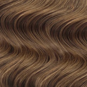 24”Double Drawn Genius Weft European Human Hair #6 Medium Brown