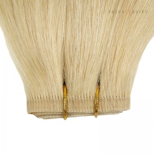 Flat Track Weft Hair Extensions Real Virgin Hair #60 Platinum Blonde -The Best Wholesale Hair Extensions Manufacturers In The World