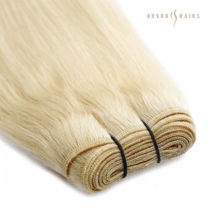 Ouxun 100% Human Hair White Platinum Blonde Virgin Bundles Weft Sew In Human Hair Wefts (#60)