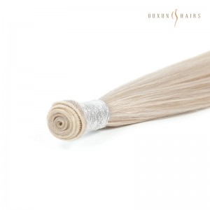 China Factory Wholesale #60A Ash Platinum White Silver Blonde- Straight Q-Weft Hair Extension