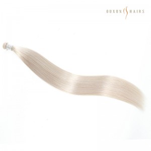 I-China Factory Wholesale #60A Ash Platinum White Silver Blonde- Straight Q-Weft Hair Extension