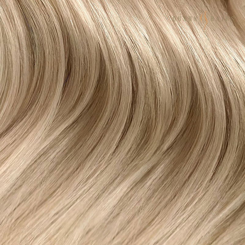 #60b Licht Vanille Blonde hairextensions machinaal inslag (2)