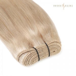 Luxurious Virgin Straight Machine Weft Hair Extensions in #60b Light Vanilla Blonde Shade