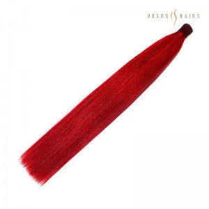 # Red Straight Virgin Remy Human Hair Extensions All Types Pre Bonded Stick/I-Tip #Red-Popular Hair Extension Companies