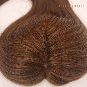 OXTS02 Human Hair Silk Base Topper with Wefted Back Hair Pieces Hair System 6X7inch Base Size 18inch European Human Hair