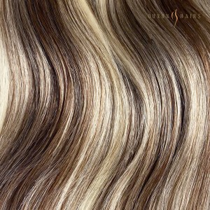 Ash Brown & Platinum Blonde Highlights Virgin Human Hair Machine Weft Extensions | Hair Weave