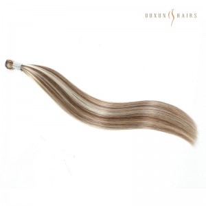 Virgin Human Hair Genius Weft Saç Uzantıları Qəhvəyi və Platin Vurğulayır 100 Gram 26"