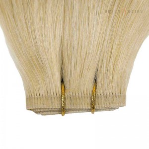 Human Hair For Weaving Wholesale Invisible Flat Wefts Hair Extensions Light Beach Blonde #613