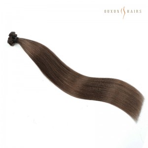 #8a Ash Brown Double Drawn Flat Keratin Bond Hair Extensions At Factory Prices -Keratin Strip Extensions Wholesale