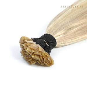 Premium Ash Blonde Highlights: 22-Inch Straight Human Hair Extensions – Flat Tip Micro Beads, Micro Links, and Pre-Bonded for Effortless Elegance – 50 Strands, 50g Weight Direct Factory