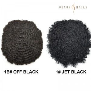 OXQ602 Q6 HAIR Afro Kinky Curly Toupee for Black Men Hair Units Indian Brazilian Human Hair Mens Toupee HD Lace Front With Poly Back And Side Men Hairpieces Hair Replacements Systems-French Lace Wholesale Suppliers