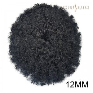 OXLM02 Full Lace Base Afro Toupee for men Afro curl Hair pieces kinky curly Human hair replacement system hair units black men 10×8″ full lace hair piece Afro Wavy-Dropshipping Wig Suppliers