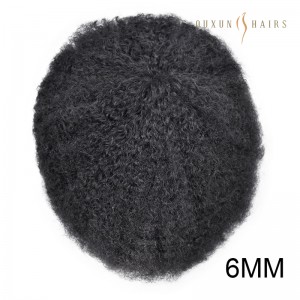 OXLM02 Full Lace Base Afro Toupee for men Afro curl Hair pieces kinky curly Human hair replacement system hair units black men 10×8″ full lace hair piece Afro Wavy-Dropshipping Wig Suppliers