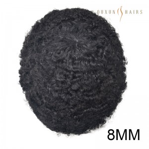 OXLM02 Full Lace Base Afro Toupee for men Afro curl Hair pieces kinky curly Human hair replacement system hair units black men 10×8″ full lace hair piece Afro Wavy-Dropshipping Wig Suppliers