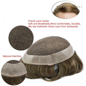 OXAM02 Australia Base Men Toupee Lace with PU Hairpieces Hair System With PU Perimeter Male Prosthesis Breathable Wig Prosthesis Replacement Wholesale China Factory