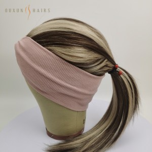 OXBF01 Cheve Imèn ponytail perik/espò perik/band otòn peruk/aktif peruk/aktif segondè/ponytail/cheve Ewopeyen jwif Kosher peruk-moun cheve peruk faktori