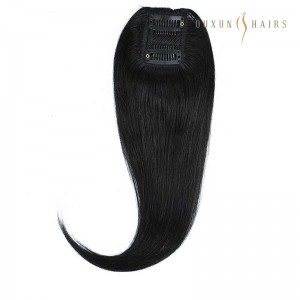 Clip In Volumiser Bangs Layers -Invisible Seamless Fringe- Invisible Seamless Clip in Hair Pieces Women Topper 1 Pc 12″ #1 Jet Black-Brazilian Human Hair Wholesale